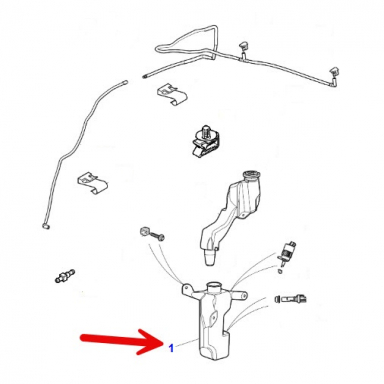 USED WINDSHIELD WASHER RESERVOIR ASSEMBLY INCLUDES PUMP AND LEVEL SENSOR  C2S8800